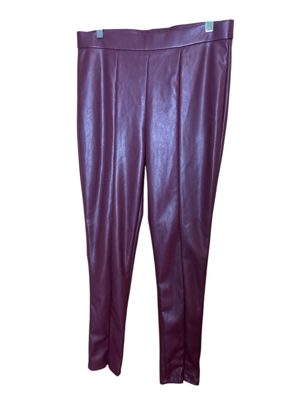 Sofia Jeans Sz 8 By Sofia Vergara Rosa Jeggings Purple Faux Leather Side Zippers